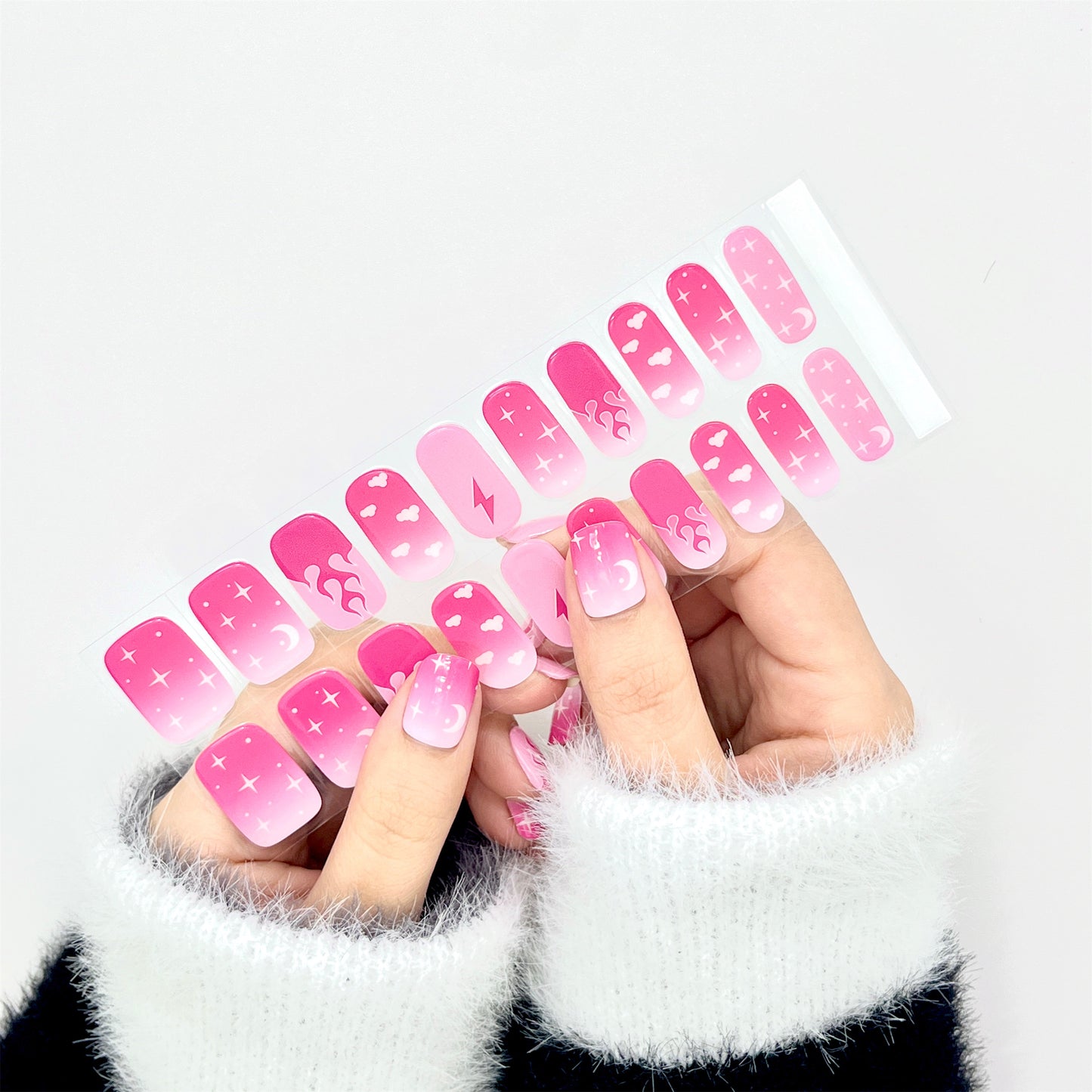 Flamingo Flame Semicured Gel Nail Wraps Kit