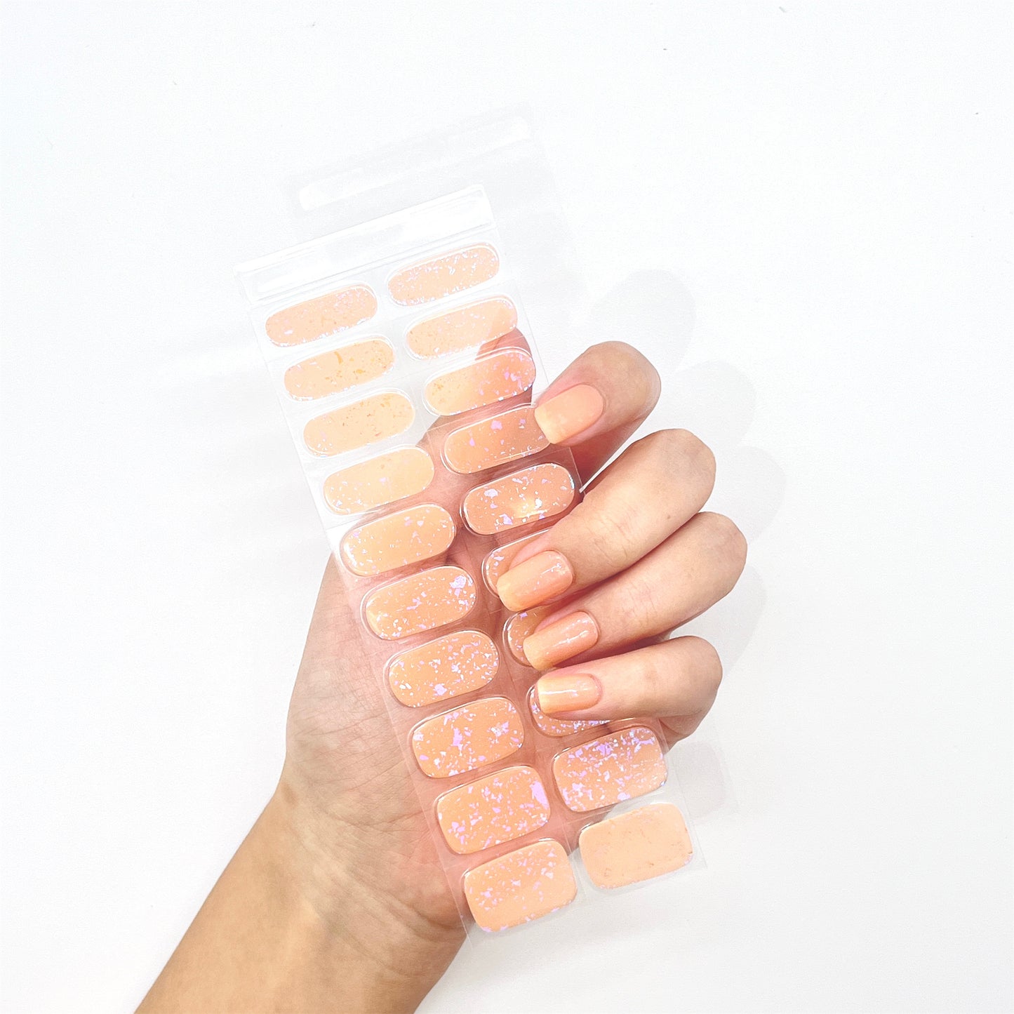 Nude Aurora Peach Semicured Gel Nail Wraps Kit