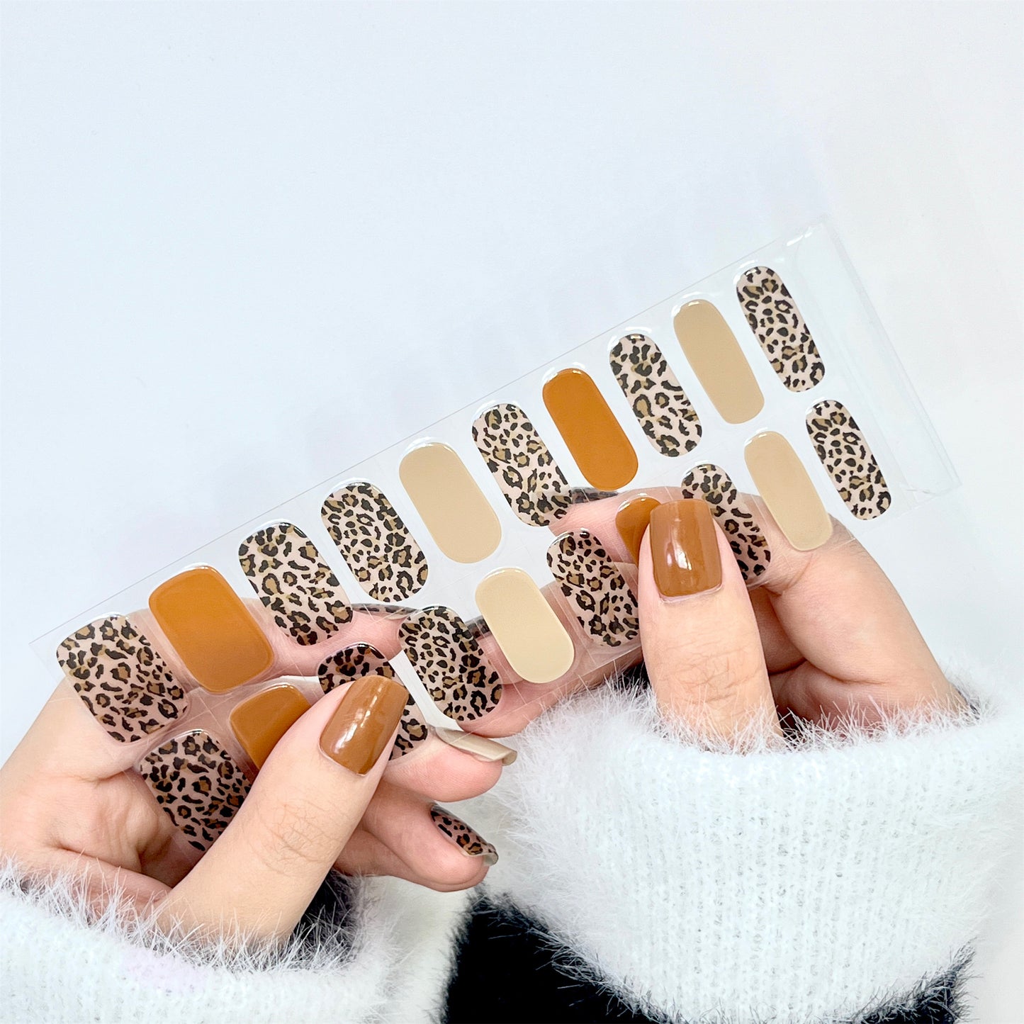 Leopard Cocoa Semicured Gel Nail Wraps Kit