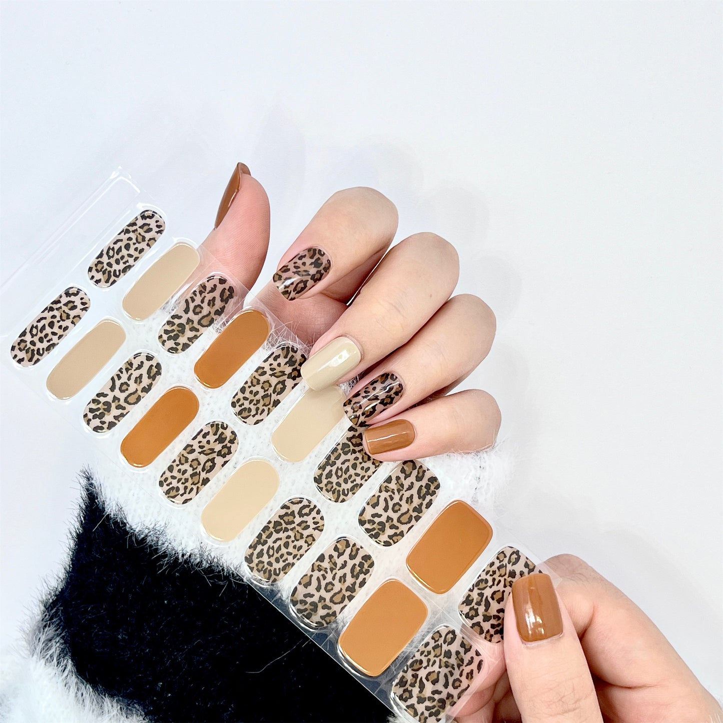 Leopard Cocoa Semicured Gel Nail Wraps Kit