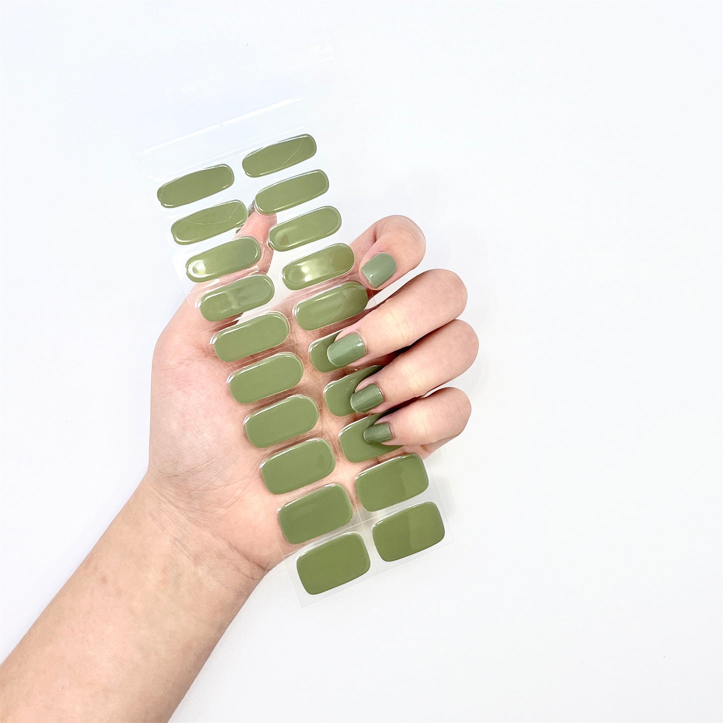 Matcha Sage Semicured Gel Nail Wraps Kit