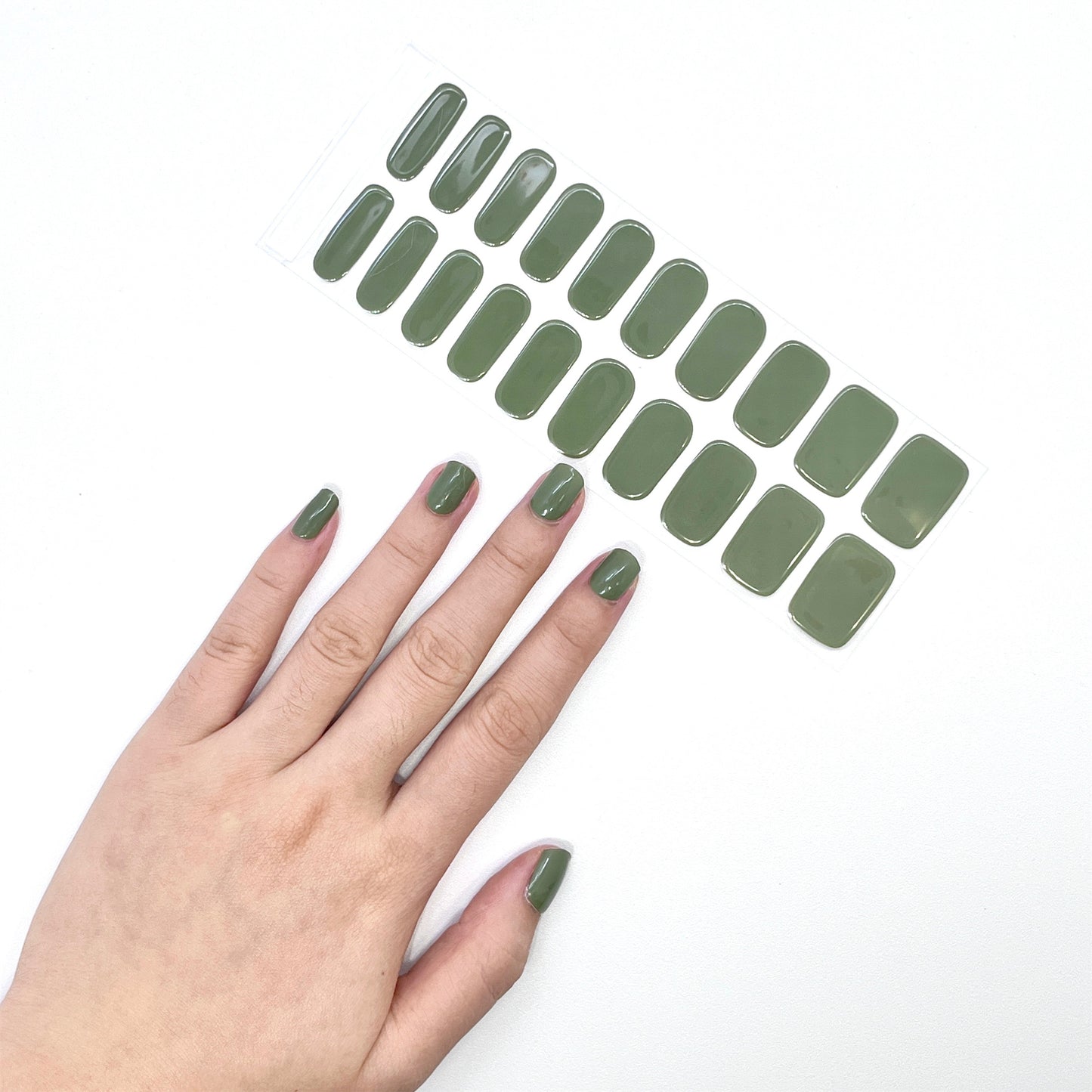 Matcha Sage Semicured Gel Nail Wraps Kit