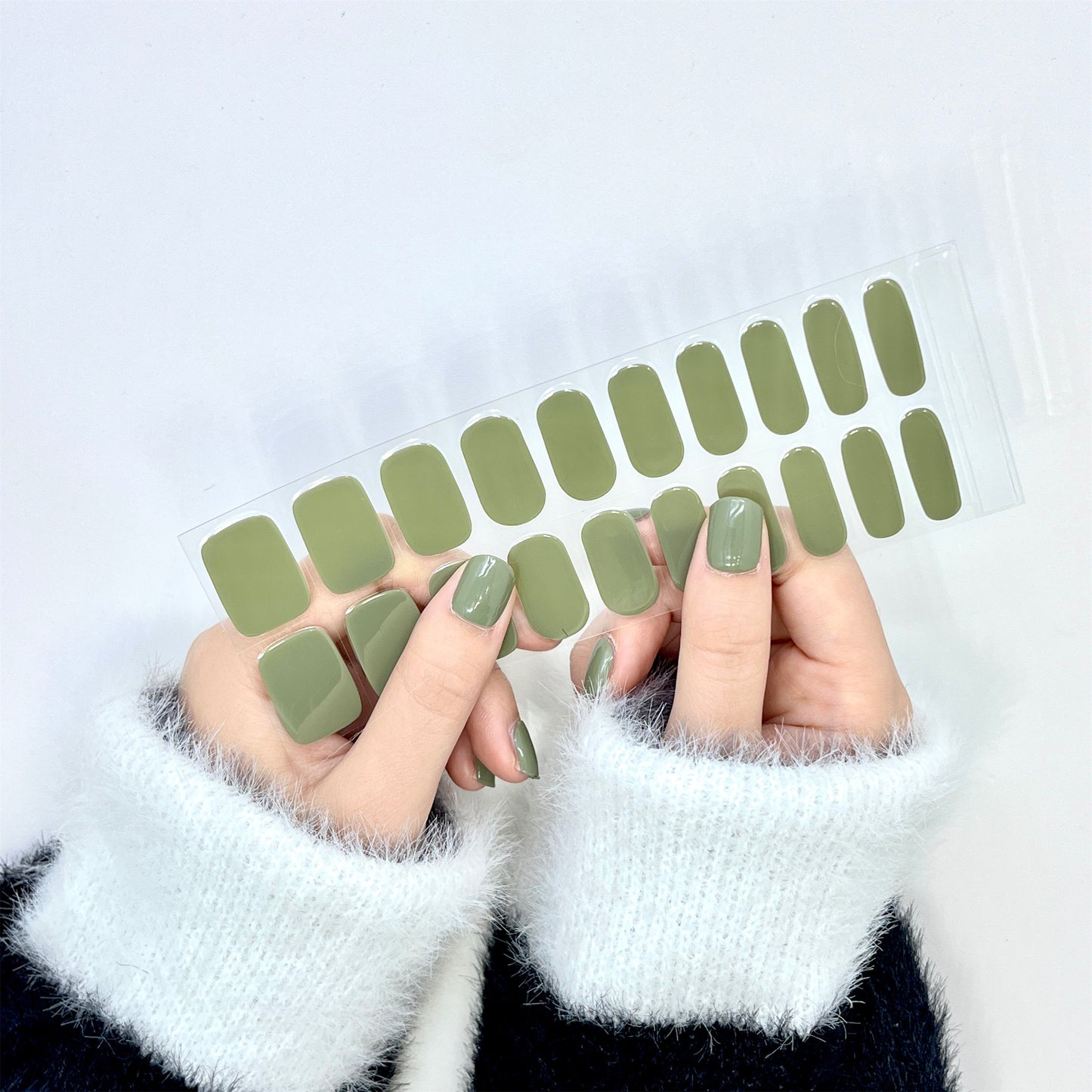 Matcha Sage Semicured Gel Nail Wraps Kit