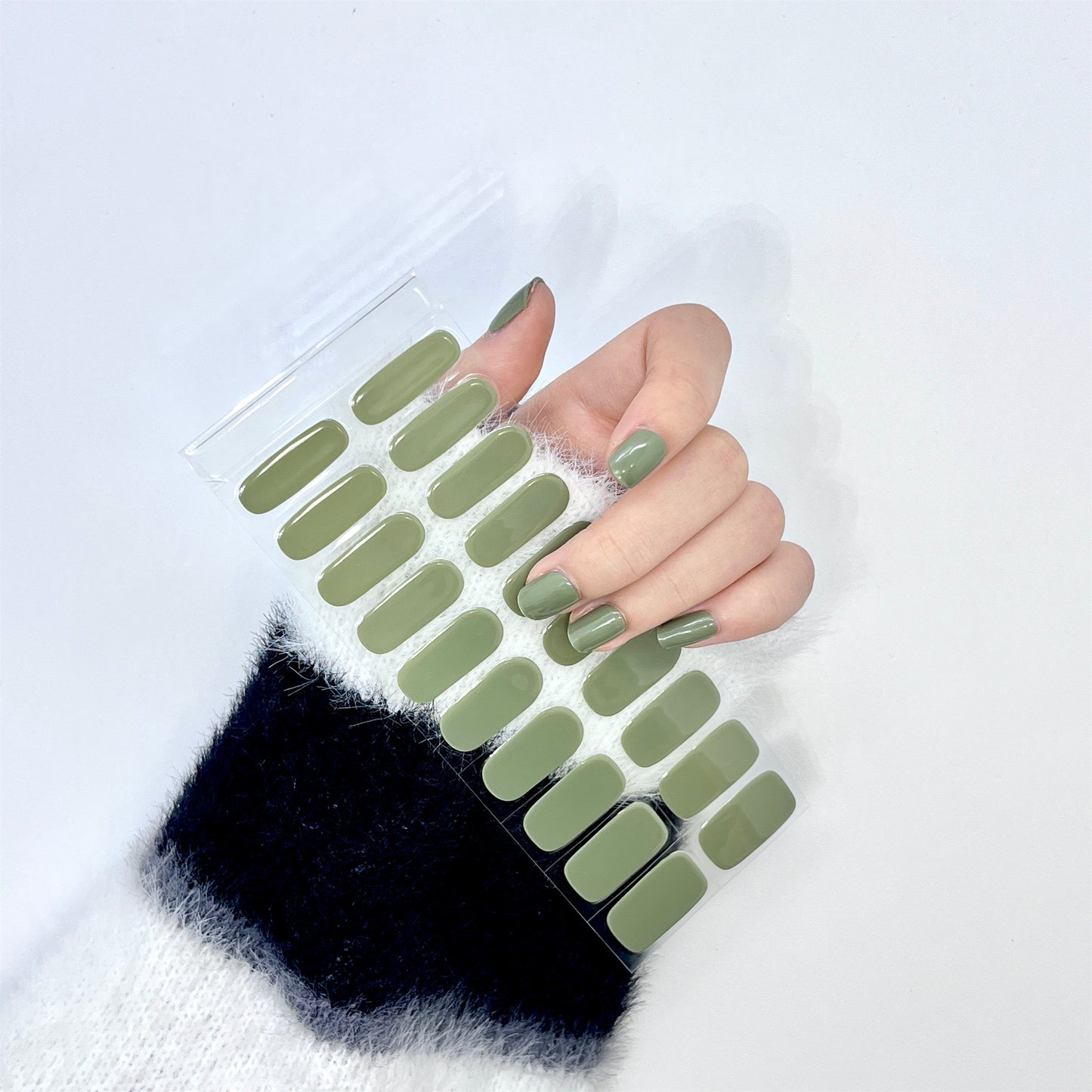 Matcha Sage Semicured Gel Nail Wraps Kit