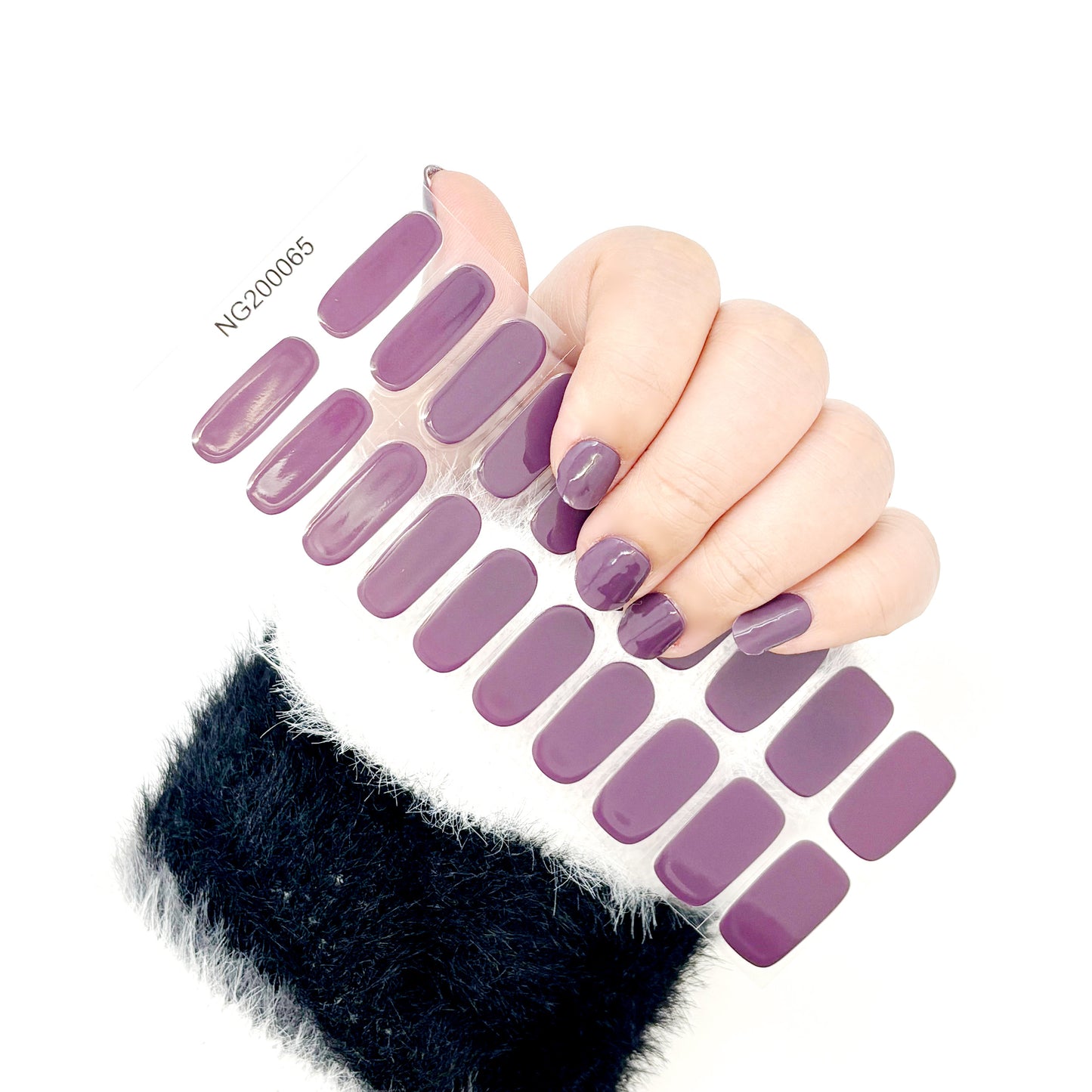 Smoky Purple Semi-Cured Gel Nail Sticker Kit