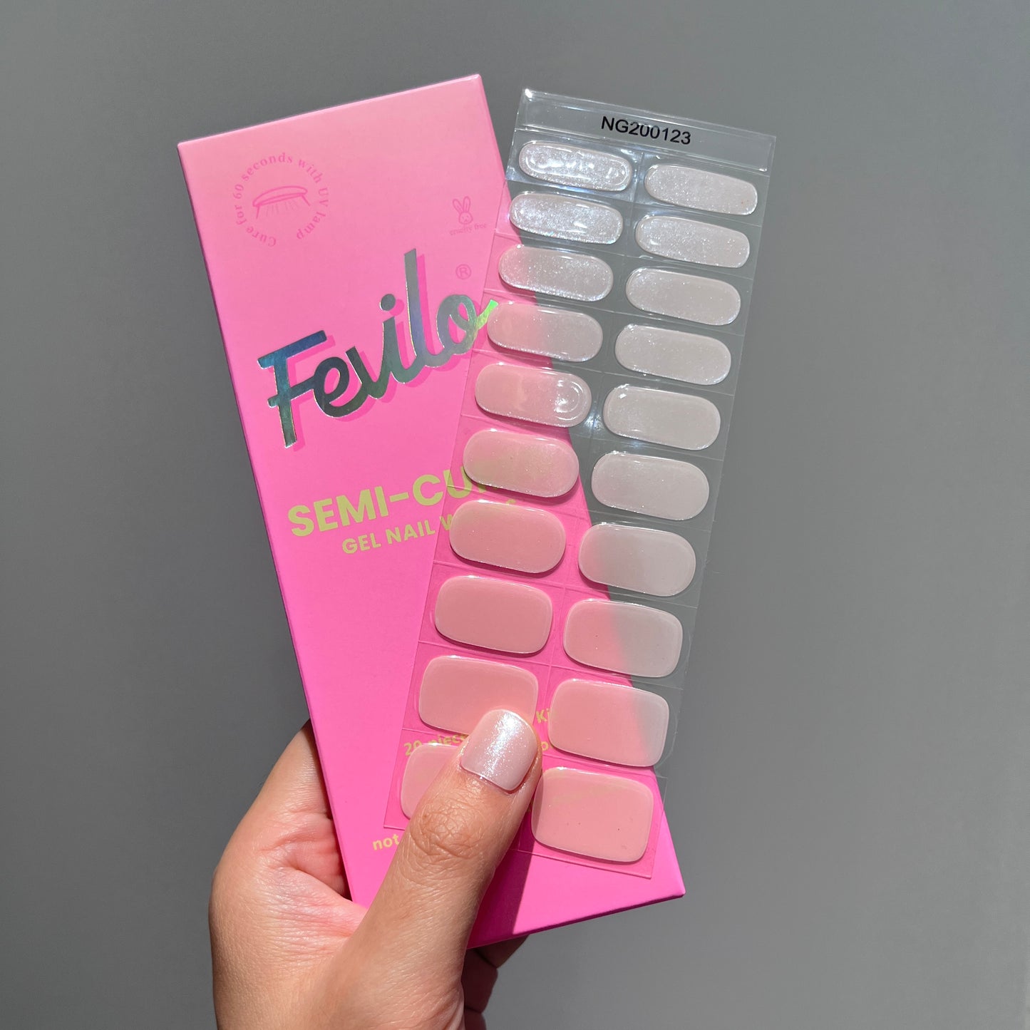 Pearl White Pure Semi-Hardened Gel Nail Sticker Kit