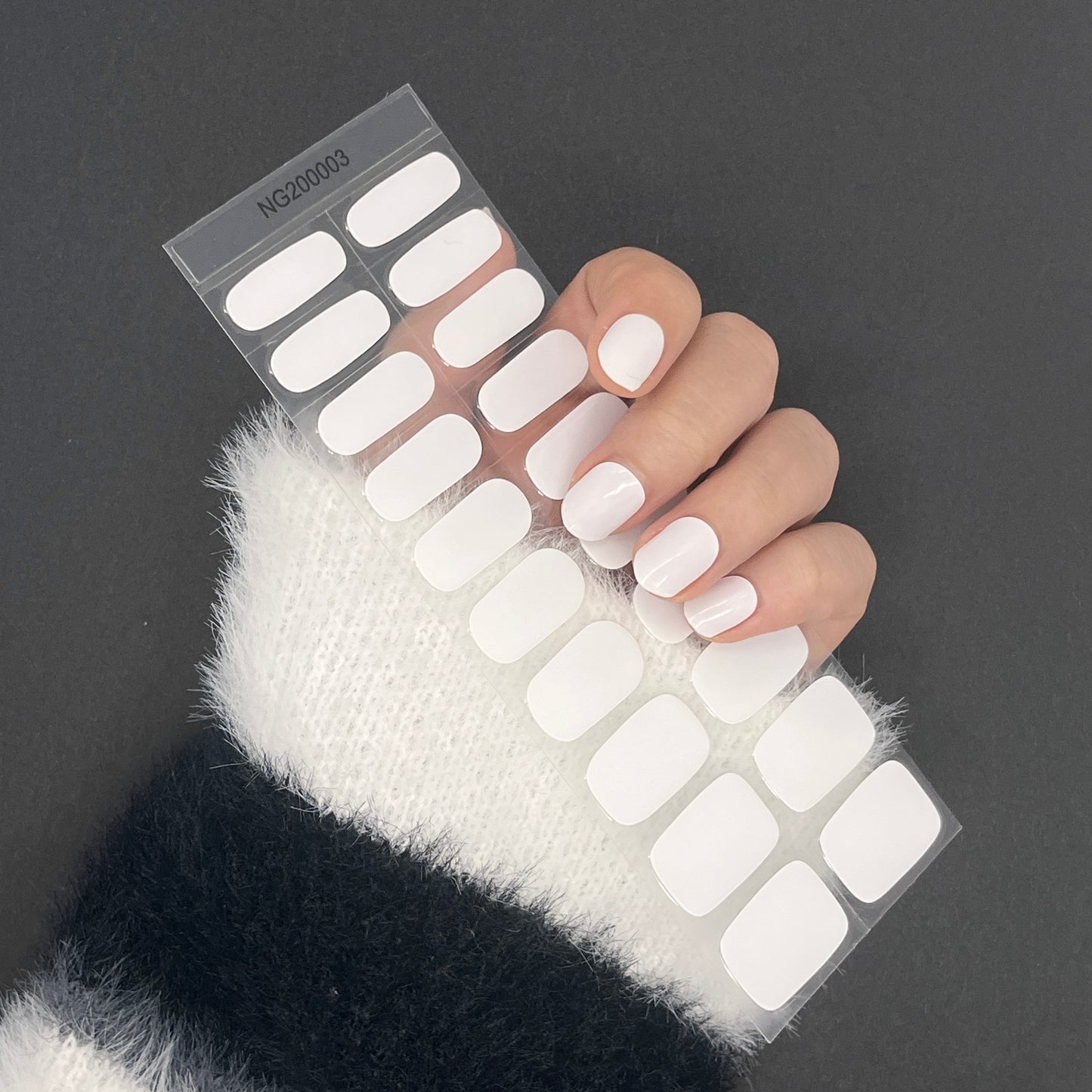 White Pure Semicured Gel Nail Wraps Kit